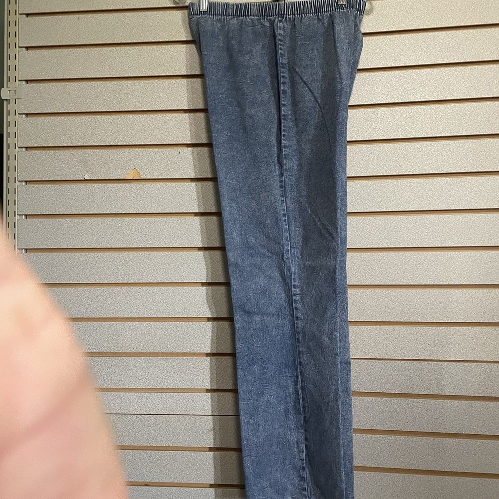 Vintage Forenza Jeans Women's XL Acid Wash Blue Denim Pull On‎ Pants 80s